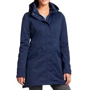 Athleta Womens Navy Hooded Rain Jacket